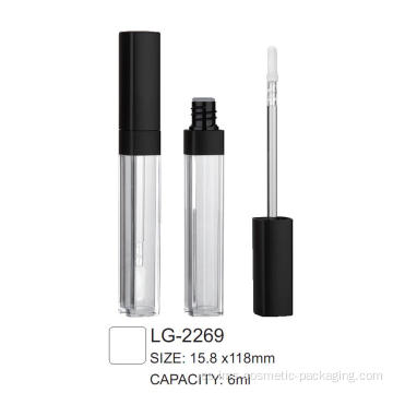 Contenedor de brillo de labios cosmético de 6 ml de plástico